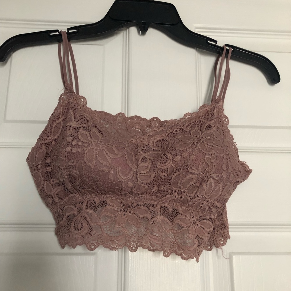 Pink lace bralette